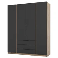 Szafy - Szafa KAJA EV/BL 4F3S Czarny, dąb evoke - miniaturka - grafika 1