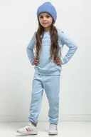 Spodnie i spodenki dla dziewczynek - Spodnie dresowe w typie jogger dla dziecka, MMD38, jasnoniebieski - miniaturka - grafika 1