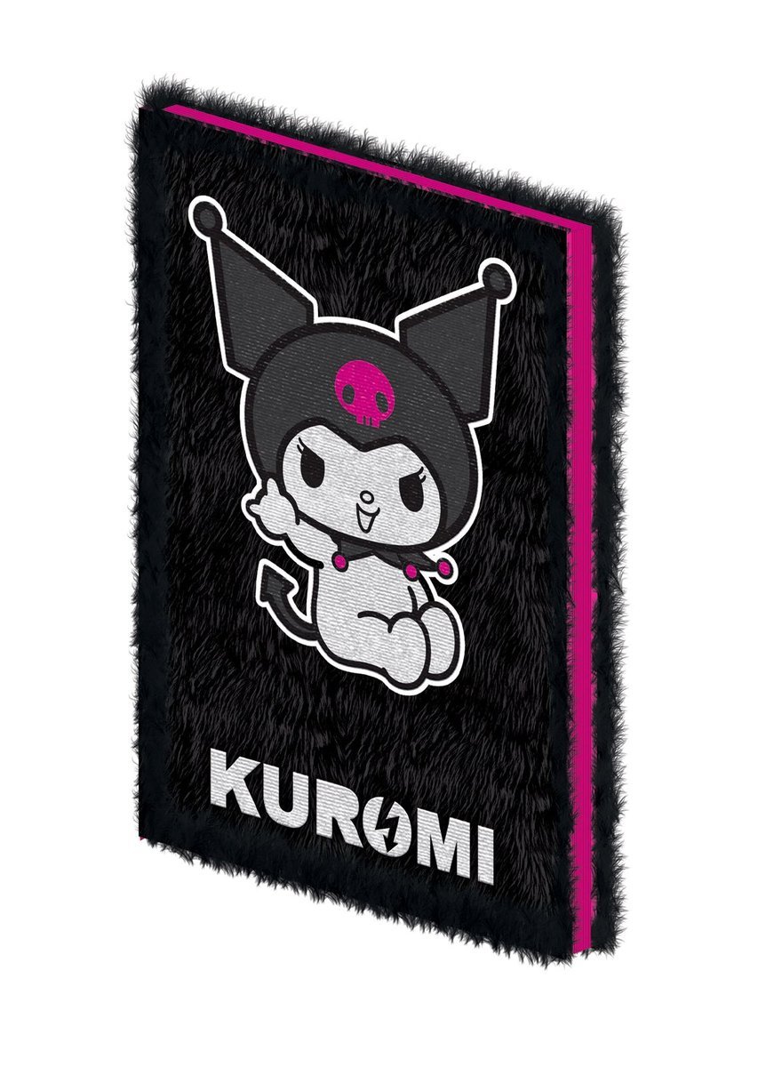 Notes A5 pluszowy Kuromi Rock Out notatnik miękki puchaty 80 k w linie