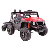 Pojazdy elektryczne dla dzieci - Super-Toys Auto na akumulator BUGGY Z PRZYCZEPĄ PILOT BDM0929AL BDM-0929-AL-CZERWONY - miniaturka - grafika 1