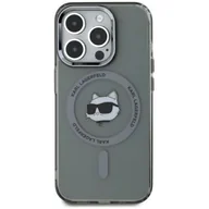 Etui i futerały do telefonów - Etui KARL LAGERFELD IML Metal Choupette Head MagSafe do Apple iPhone 15 Pro Max Przezroczysto-czarny - miniaturka - grafika 1