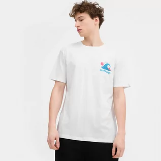 Koszulki sportowe męskie - Męski t-shirt z nadrukiem QUIKSILVER Ocean Bed - biały - grafika 1