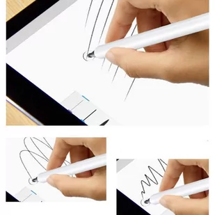 Rysik 2w1 Alogy dotykowy pojemnościowy do ekranu telefonu tabletu z długopisem Biały - Akcesoria do tabletów i e-booków - miniaturka - grafika 3
