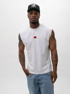 Koszulki męskie - BEZRĘKAWNIK Tank Top Męski BAWEŁNIANY KOSZULKA Bez Rękawów Biała Jigga M - miniaturka - grafika 1