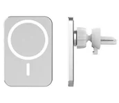 Ładowarki samochodowe - Ładowarka do samochodu indukcyjna MagSafe montaż do kratki 15W USB-C biała - miniaturka - grafika 1