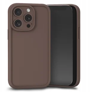 Etui do Apple iPhone 14 Pro Brązowe, Silikon, Matowe, Wzmocnione Szkło - Etui i futerały do telefonów - miniaturka - grafika 1