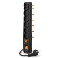 Listwy zasilające - HSK Listwa zasilająca Acar P7 1,5m 7 gniazd automat czarna ACARSL7G18BLACK - miniaturka - grafika 1