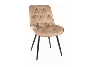 Krzesło do jadalni CHERRY II VELVET beżowe tapicerowane Signal - Krzesła - miniaturka - grafika 1