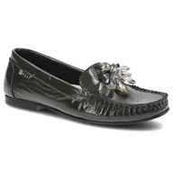 Mokasyny damskie - Nessi, Mokasyny, 21038 Khaki 711, rozmiar 36 - miniaturka - grafika 1