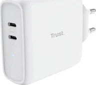 Ładowarki samochodowe - Ładowarka Trust TRUST nabíječka MAXO 65W, 2x USB-C, bílá - miniaturka - grafika 1