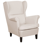 Fotele - Beliani Fotel tapicerowany kremowy ABSON - miniaturka - grafika 1