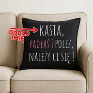 Koszulki dla dziewczynek - Poduszka z imieniem idealna na prezent na urodziny/imieniny - padłaś poleż - miniaturka - grafika 1