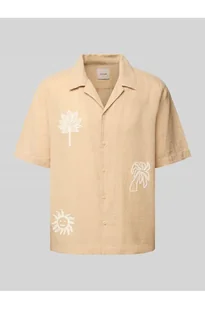Koszula lniana o kroju regular fit z wyhaftowanym motywem model CAIDENLY - Only & Sons - Koszule męskie - miniaturka - grafika 1