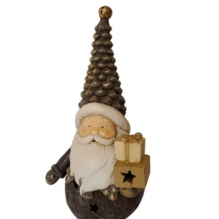 Figura Mikołaj LED beżowy - Ozdoby bożonarodzeniowe - miniaturka - grafika 1