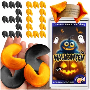 CIASTECZKA Z WRÓŻBĄ Halloween na imprezę dla dzieci zabawa upominek 30 szt - Pieczywo chrupkie - miniaturka - grafika 1