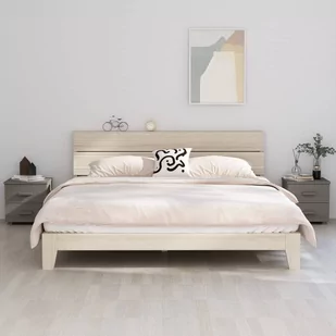 shumee shumee 2 szafki nocne jasnoszare 40x35x44,5 cm lite drewno sosnowe - Szafki nocne - miniaturka - grafika 1