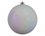 Bombki - Duża Bombka plastikowa na choinkę biała opalizująca 14cm - miniaturka - grafika 1