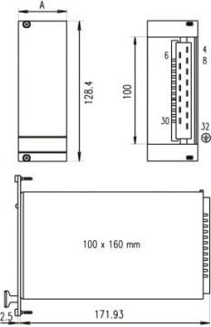 Obudowa serwerowa SCHROFF SCHROFF PSU Panel przedni do PSM, pojedynczy, 3 HE, 10 HE, ekranowany, 2,5 mm, Al, anodowany przód, przewodzący tył