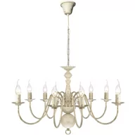 Lampy sufitowe - vidaXL Antyczny, biały, metalowy zyrandol, 8 x E14 żarówka - miniaturka - grafika 1