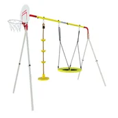 Place zabaw - Małpiszon, huśtawka ogrodowa podwójna Mix - talerz, bocianie gniazdo - miniaturka - grafika 1