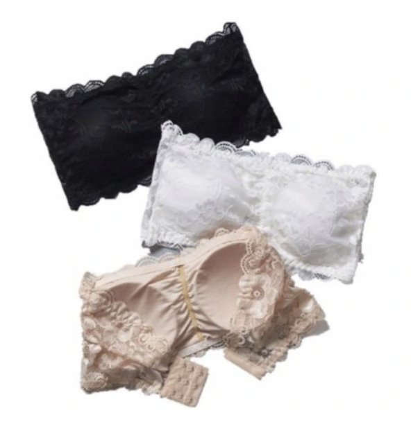 Damski Biustonosz Stanik Koronka Bez Ramiączek Bardotka Kolory