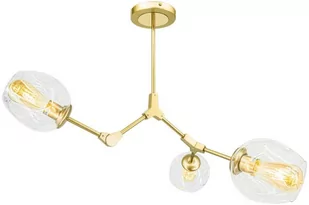 MLAMP Regulowana LAMPA sufitowa ELM1962/3 GOLD-TR MLAMP szklana OPRAWA okrągła modernistyczna chemistry złota przezroczysta ELM1962/3 GOLD-TR - Lampy sufitowe - miniaturka - grafika 1