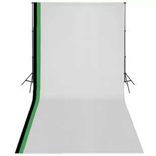 vidaXL Zestaw fotograficzny z 3 tłami z bawełny i stelażem 3x6 m 275420 - Akcesoria fotograficzne - miniaturka - grafika 1