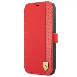 Ferrari FESAXFLBKP13SRE iPhone 13 mini 5,4" czerwony/red book On Track Carbon Stripe FER000491-0 - Etui i futerały do telefonów - miniaturka - grafika 1