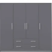 Szafy - Szafa 4D Antracyt SR1 Smart Meblar Antracyt - miniaturka - grafika 1