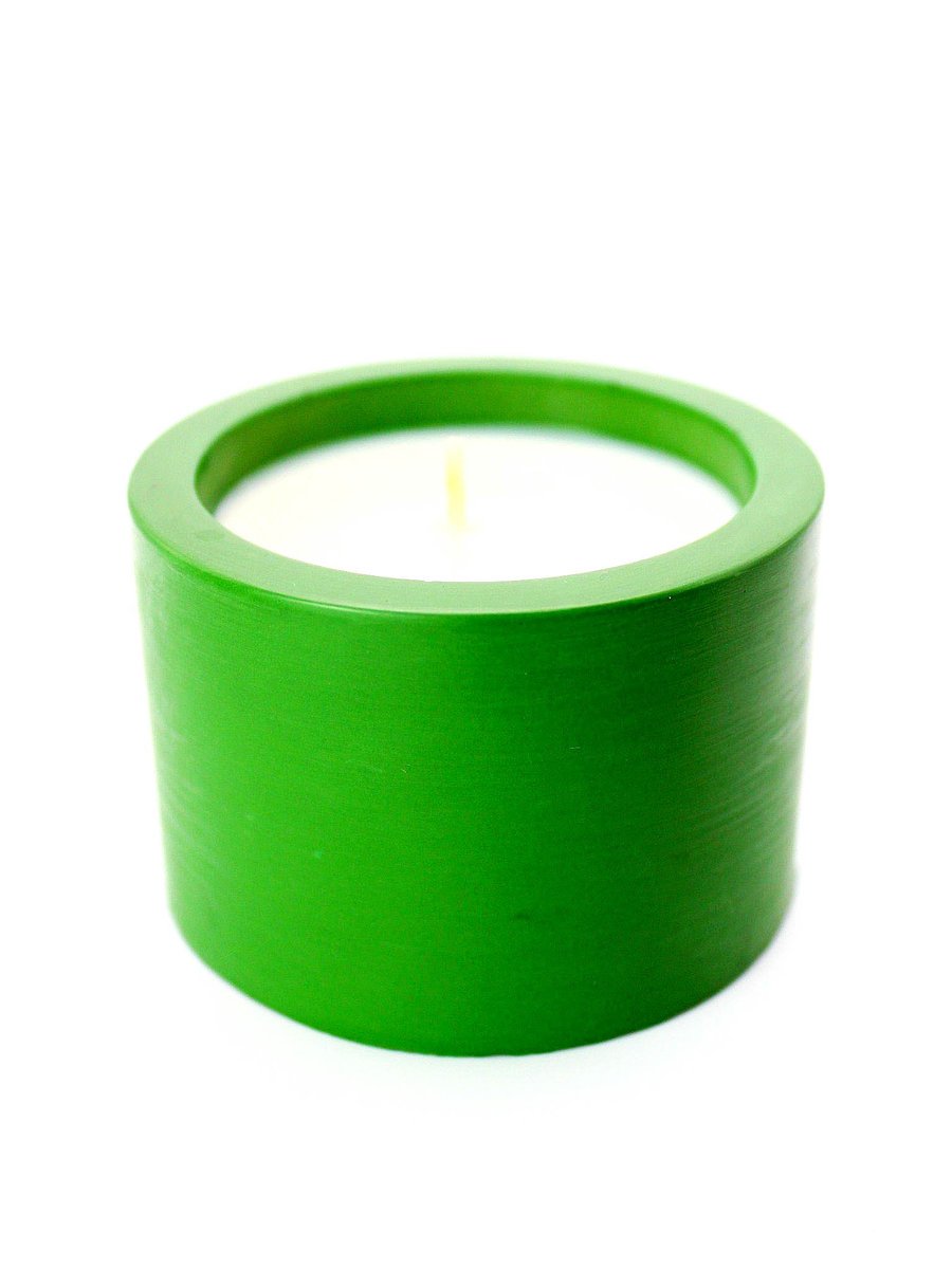 Świeca sojowa zapachowa kawa - zielone naczynie z gipsu, handmade, prezent, dekoracja