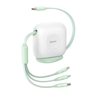 Baseus Traction Series zwijany kabel 3 w 1 USB Typ C - micro USB / USB Typ C / Lightning Power Delivery 100W 1,7m zielony (CAQY000006) - Złącza, przejściówki, adaptery - miniaturka - grafika 1