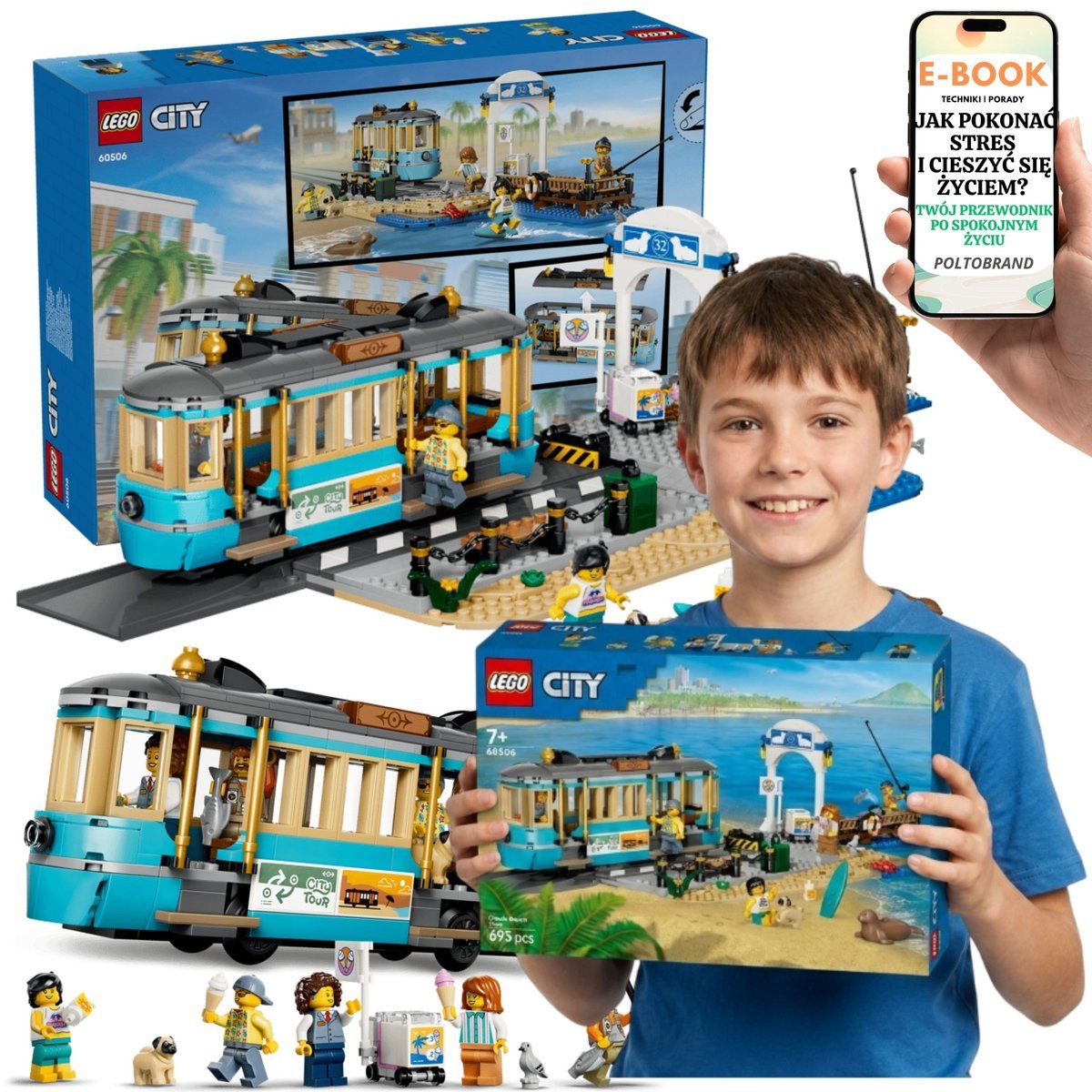 LEGO City Tramwaj Przy Plaży 60506 Pociąg i Plaża + E-BOOK-1