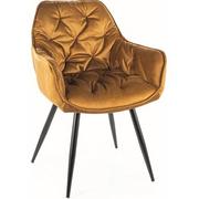 Krzesła - Signal Meble Krzesło CHERRY Monolith Czarny/Curry Nowoczesny Salon/Kuchnia/Jadalnia - miniaturka - grafika 1