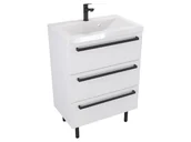 Szafki łazienkowe - Szafka Stojąca Z Umywalką ATH 60 cm - Biały Mat - Uchwyty Czarne Matowe - miniaturka - grafika 1