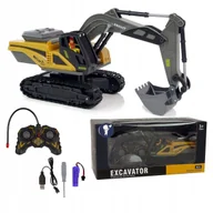 Zabawki zdalnie sterowane - Koparka zdalnie sterowana duża spychacz RC światło dźwięk koparko ładowarka - miniaturka - grafika 1