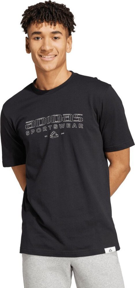 Adidas Koszulka męska adidas Tech Linear Graphic czarna IW2651 S