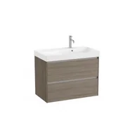 Szafki łazienkowe - ROCA A851690511 ONA Zestaw łazienkowy UNIK 2 szuflady z umyw asym po prawej 800mm, ciemny wiąz - miniaturka - grafika 1