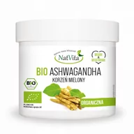 Suplementy naturalne - NatVita Ashwagandha BIO Withania Somnifera Żeń-szeń indyjski korzeń mielony 130 g 5902096509960 - miniaturka - grafika 1