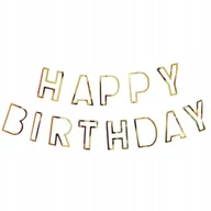 Dekoracje sali - GIRLANDA URODZINOWA HAPPY BIRTHDAY BANER NAPIS ZŁOTY URODZINY - miniaturka - grafika 1