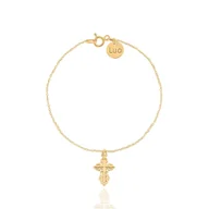 Bransoletki - Bransoletka srebrna pozłacana z odlewanym krzyżem - miniaturka - grafika 1