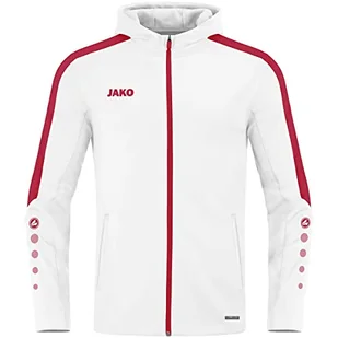 JAKO Power Męska bluza z kapturem, biały/czerwony, 4XL - Bluzy męskie - miniaturka - grafika 1