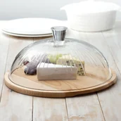 Deski do krojenia - Ambition Drewniana deska z kloszem szklanym 33,5 cm Sophie 86196 - miniaturka - grafika 1