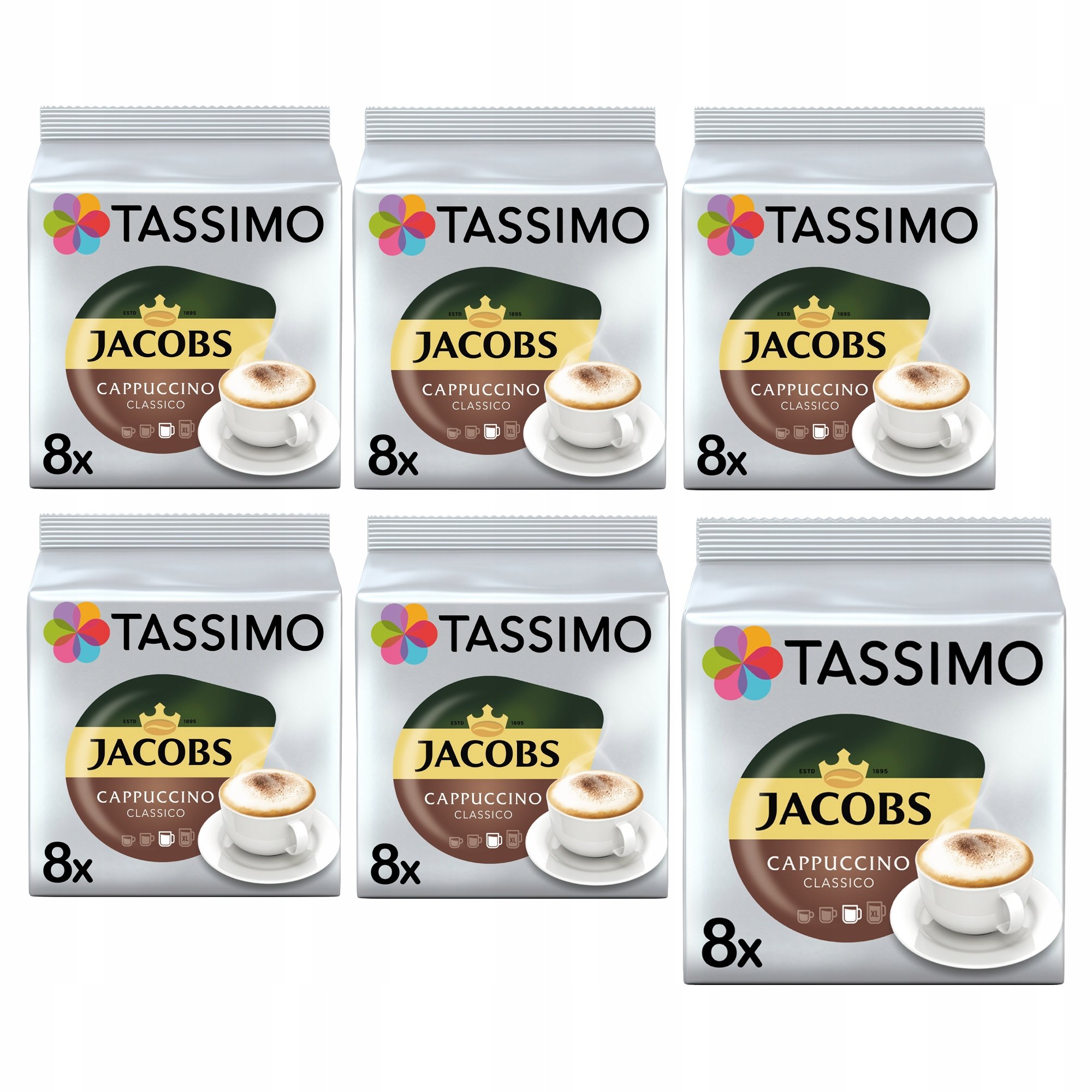 Kapsułki Tassimo Cappuccino Classico 6x 8 szt, 5+1 Gratis! [48 kaw]