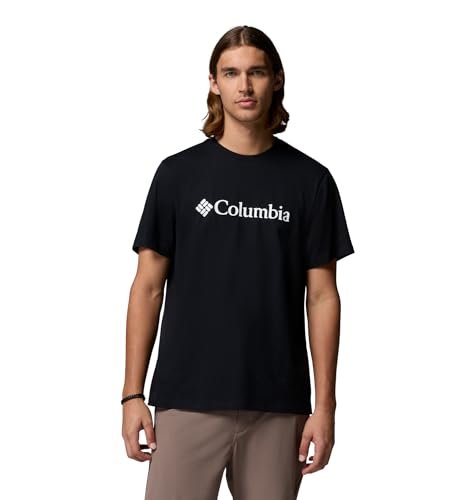 Columbia Męska koszulka z logo, koszulka z krótkim rękawem, czarny/Gem Columbia, XS