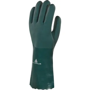 DELTA PLUS PVCGRIP35 RĘKAWICE Z PVC NA WKŁADZIE Z BAWEŁNY INTERLOCK, PODWÓJNIE ZAMACZANE, DŁ. 35 CM; ZIELONY - Rękawice robocze - miniaturka - grafika 1