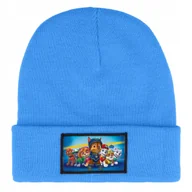 Czapki damskie - CZAPKA BEANIE ZIMOWA CIEPŁA NIEBIESKA DLA DZIECI Z MOTYWEM ROCKY MIX WZORÓW - miniaturka - grafika 1