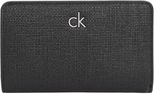 Calvin Klein Damski portfel DAILY MEDIUM BIFOLD_TEX Bi-Fold Wallet, Ck Black, rozmiar 0ne, Ck czarny, 0ne Size - Portfele - miniaturka - grafika 1