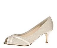 Czółenka - Rainbow Club Buty ślubne Margie – czółenka Peep Toe Ivory satynowe – damskie, Krem Ivory kość słoniowa, 37 eu - miniaturka - grafika 1