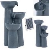 Fontanny ogrodowe - Fontanna kaskada ogrodowa solarna z oświetleniem LED 3 misy 3 W - miniaturka - grafika 1