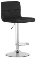 Taborety i hokery - Czarny welurowy hoker na chromowanej podstawie L8-H74 - miniaturka - grafika 1